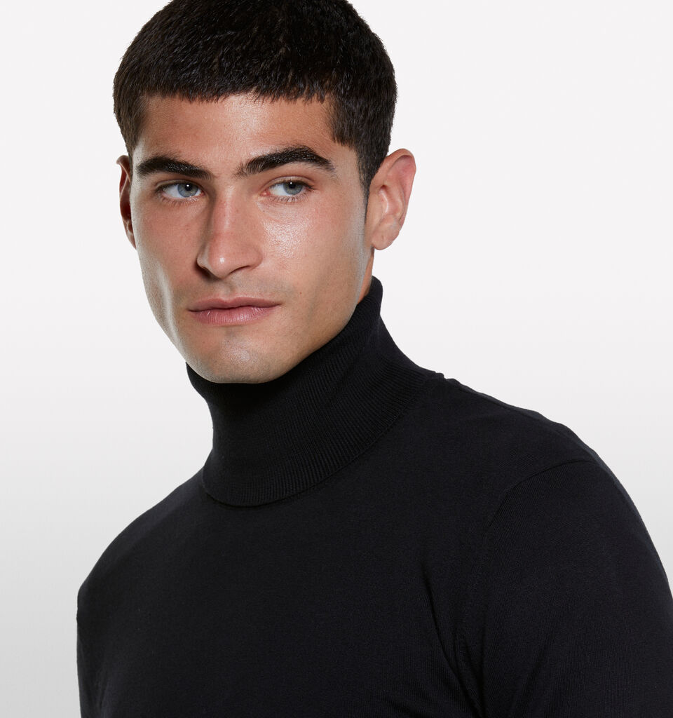 Schwarzer Pullover mit hohem Kragen - pullover hoher kragen für herren - Schwarz | Sisley image number 4